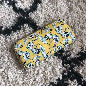 Floral Wallet Yellow and Blue